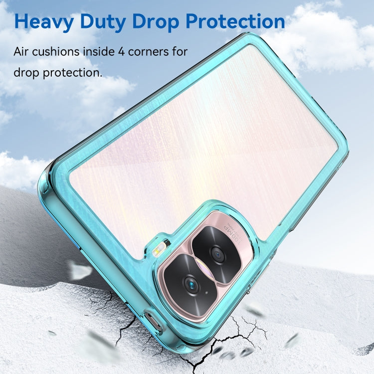For Honor 90 Lite Colorful Series Acrylic Hybrid TPU Phone Case(Transparent Blue)