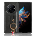 For Tecno Phantom V Fold Wristband Leather Back Phone Case(Black)