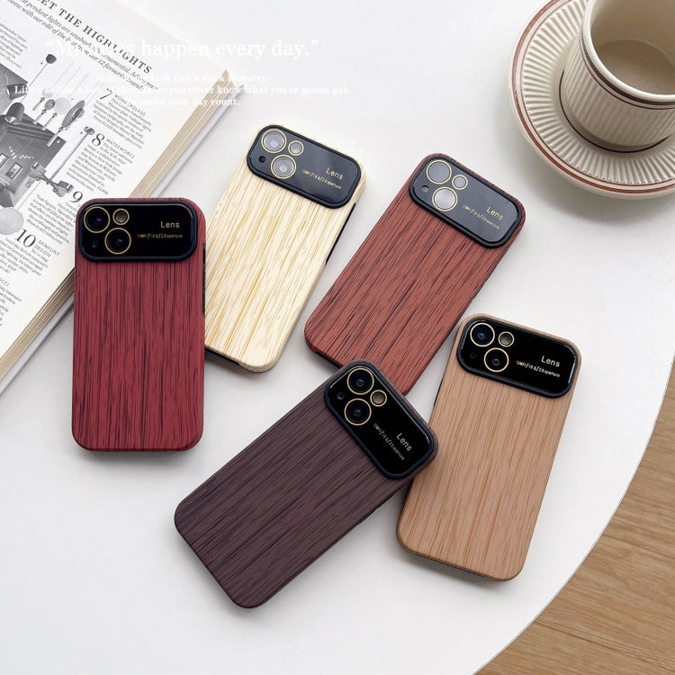 For iPhone 11 Pro Max Wood Grain TPU Phone Case with Lens Film(Brown)