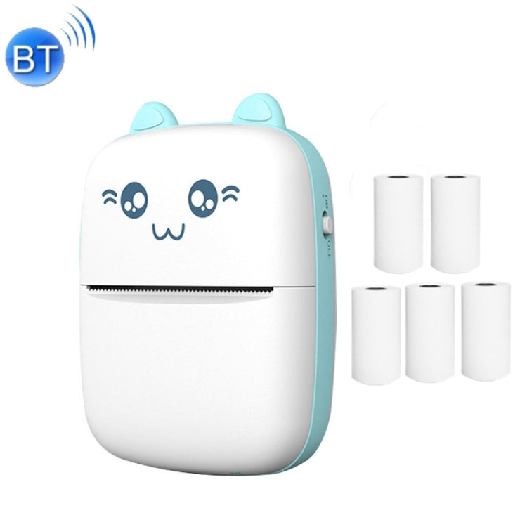 C9 Mini Bluetooth Wireless Thermal Printer With 5 Papers(Blue)