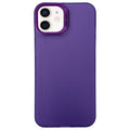 For iPhone 12 Semi Transparent Frosted PC Phone Case(Purple)