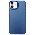 For iPhone 12 Semi Transparent Frosted PC Phone Case(Blue)