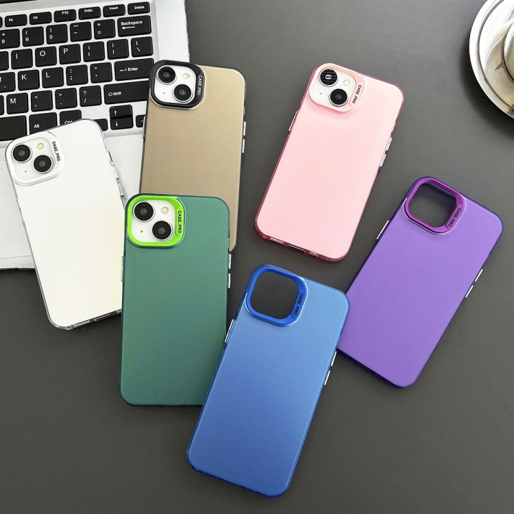 For iPhone 12 Semi Transparent Frosted PC Phone Case(Purple)