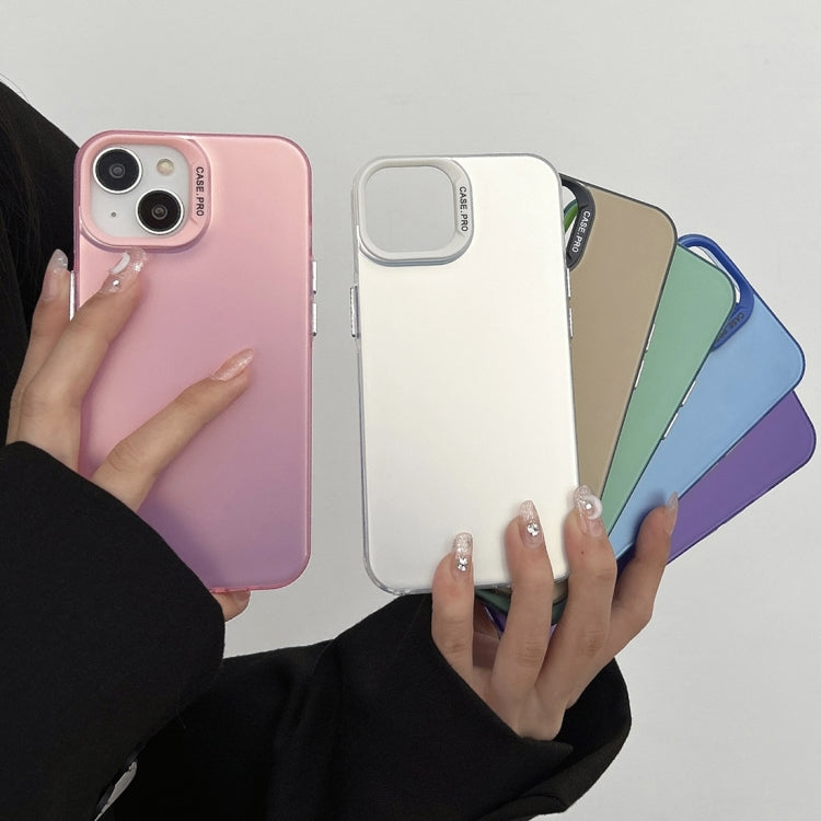 For iPhone 12 Semi Transparent Frosted PC Phone Case(Purple)