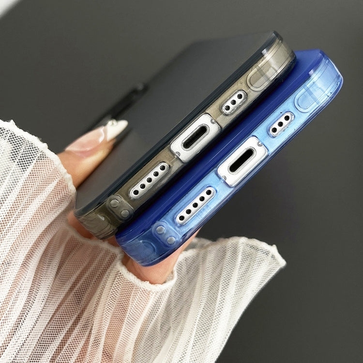For iPhone 12 Semi Transparent Frosted PC Phone Case(Blue)