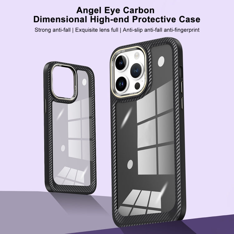 For iPhone 13 Pro Max Carbon Fiber Transparent Back Panel Phone Case(Green)