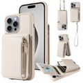 Crossbody Lanyard Zipper Wallet Leather Phone Case, For iPhone 16 Pro Max, For iPhone 16 Pro, For iPhone 16 Plus, For iPhone 16