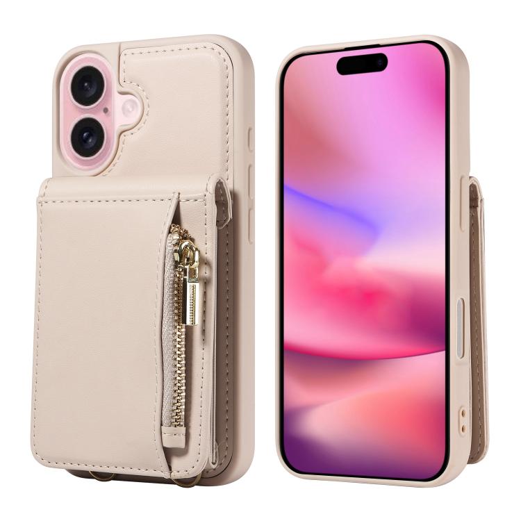 Crossbody Lanyard Zipper Wallet Leather Phone Case, For iPhone 17 Pro Max, For iPhone 17 Pro, For iPhone 17, For iPhone Air