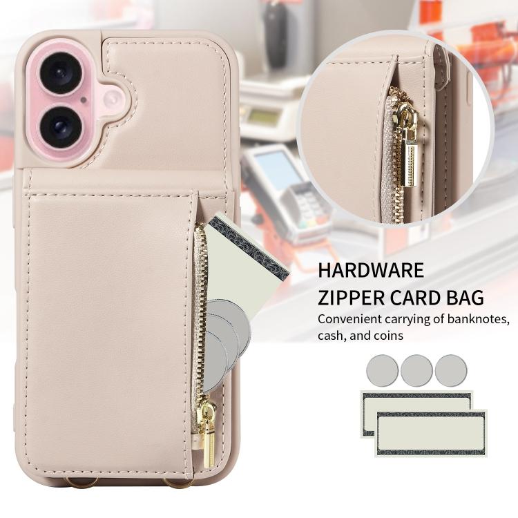 Crossbody Lanyard Zipper Wallet Leather Phone Case, For iPhone 17 Pro Max, For iPhone 17 Pro, For iPhone 17, For iPhone Air
