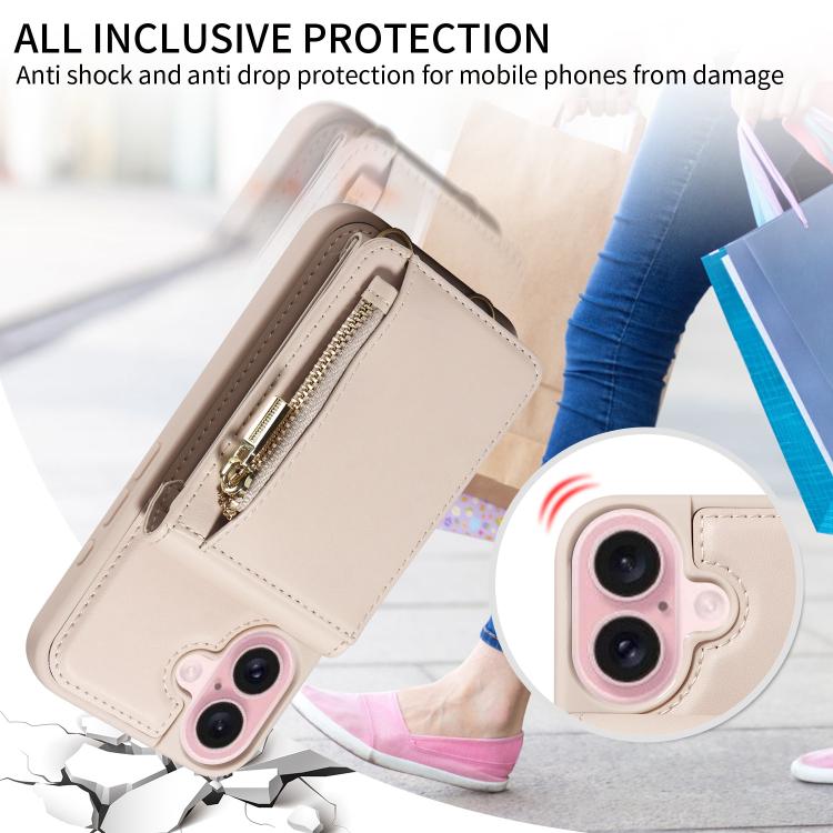 Crossbody Lanyard Zipper Wallet Leather Phone Case, For iPhone 17 Pro Max, For iPhone 17 Pro, For iPhone 17, For iPhone Air