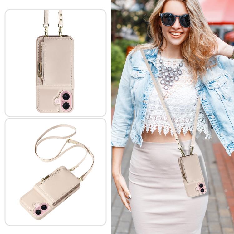 Crossbody Lanyard Zipper Wallet Leather Phone Case, For iPhone 17 Pro Max, For iPhone 17 Pro, For iPhone 17, For iPhone Air