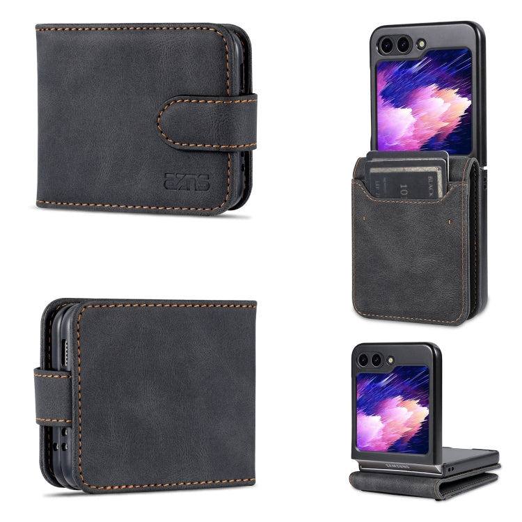 For Samsung Galaxy Z Flip5 AZNS Dream II Skin Feel PU? Horizontal Flip PU Phone Case(Black)