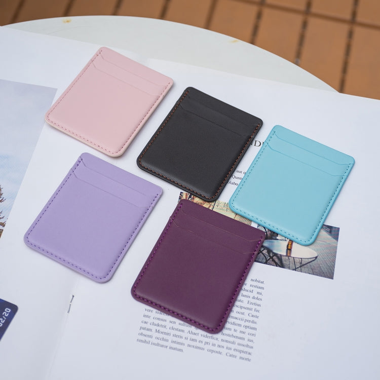 BFK12 R20 Texture Card Bag Mobile Phone Back Sticker(Purple)