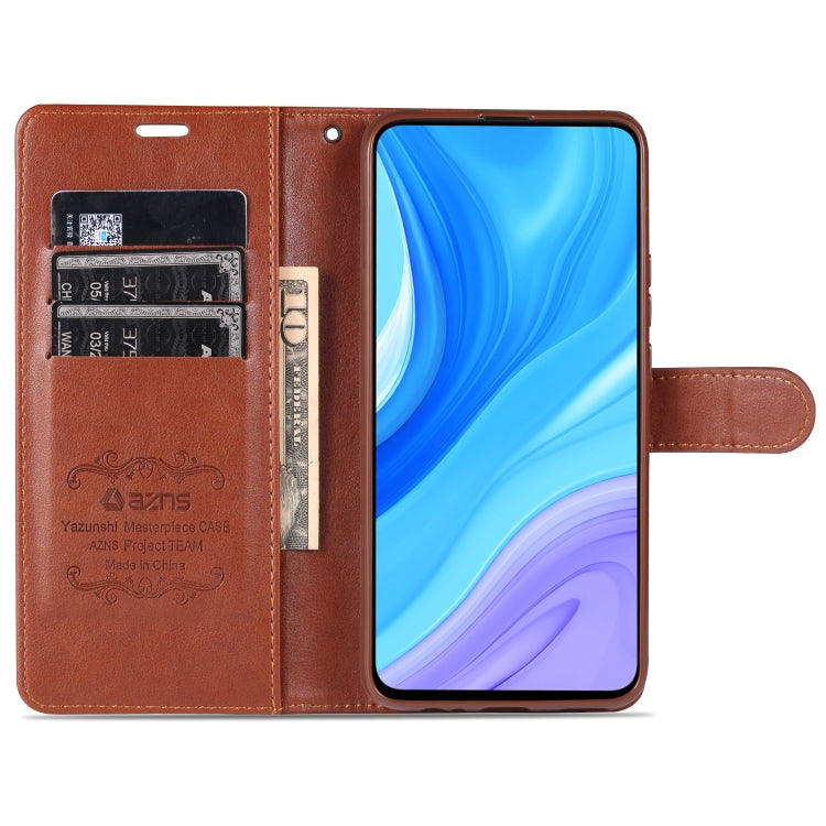 For Huawei Enjoy 10 Plus / P Smart Z AZNS Sheepskin Texture Horizontal Flip Leather Case with Holder & Card Slots & Wallet(Brown)