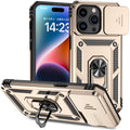 For iPhone 15 Pro Sliding Camshield Holder Phone Case(Gold)