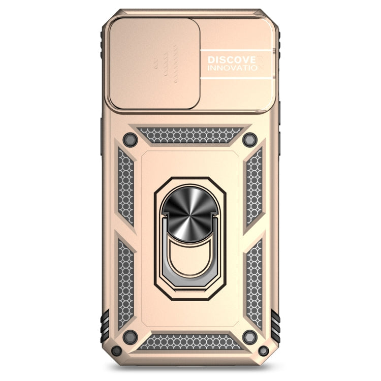 For iPhone 15 Pro Sliding Camshield Holder Phone Case(Gold)