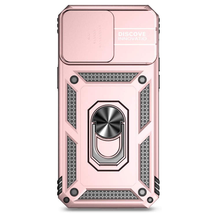 For iPhone 15 Pro Sliding Camshield Holder Phone Case(Rose Gold)