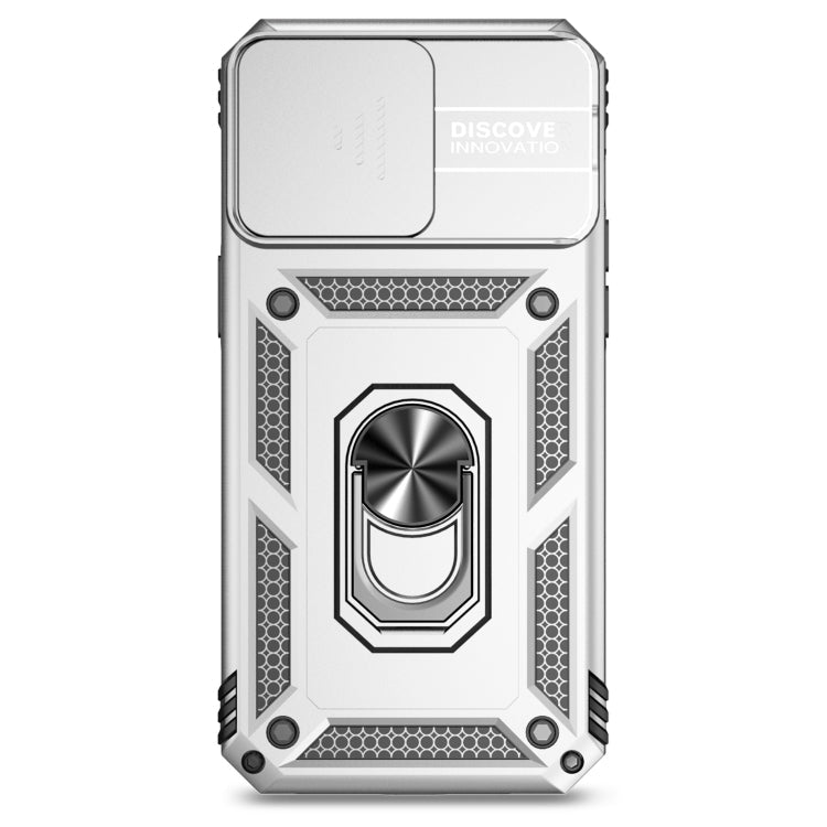 For iPhone 15 Pro Sliding Camshield Holder Phone Case(Silver)