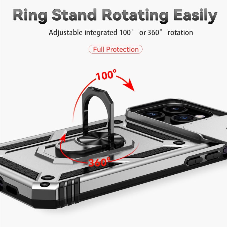 For iPhone 15 Pro Sliding Camshield Holder Phone Case(Silver)