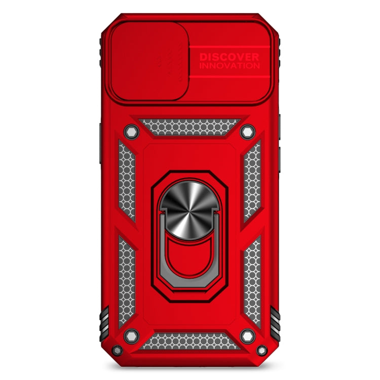 For iPhone 15 Plus Sliding Camshield Holder Phone Case(Red)