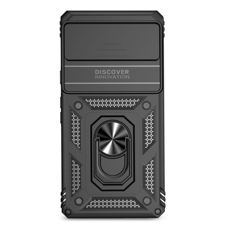 For Google Pixel 7a Sliding Camshield Holder Phone Case(Black)