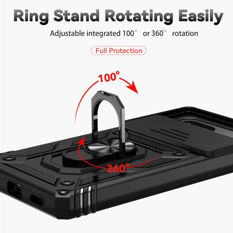 For Google Pixel 7a Sliding Camshield Holder Phone Case(Black)