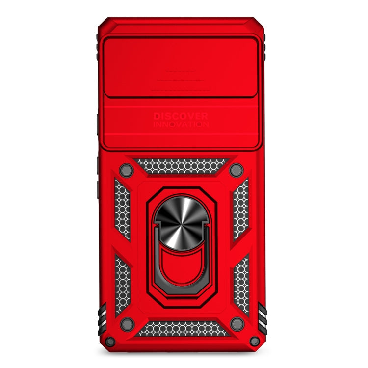 For Google Pixel 7a Sliding Camshield Holder Phone Case(Red)