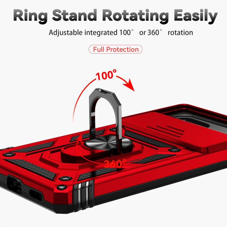 For Google Pixel 7a Sliding Camshield Holder Phone Case(Red)