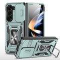 For Samsung Galaxy Z Fold5 5G Armor PC  TPU Camera Shield Phone Case(Alpine Green)