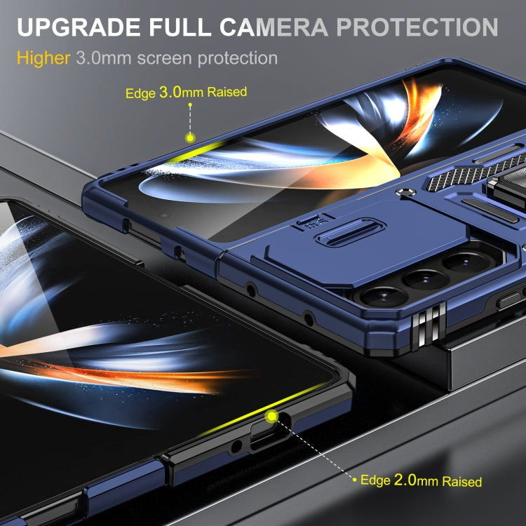 For Samsung Galaxy Z Fold5 5G Armor PC + TPU Camera Shield Phone Case(Navy Blue)
