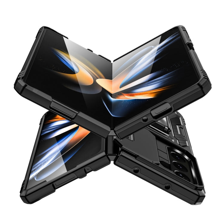 For Samsung Galaxy Z Fold5 5G Armor PC + TPU Camera Shield Phone Case(Black)