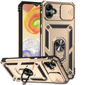For Samsung Galaxy A04 Sliding Camshield Holder Phone Case(Gold)