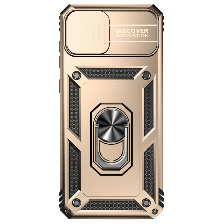 For Samsung Galaxy A04 Sliding Camshield Holder Phone Case(Gold)