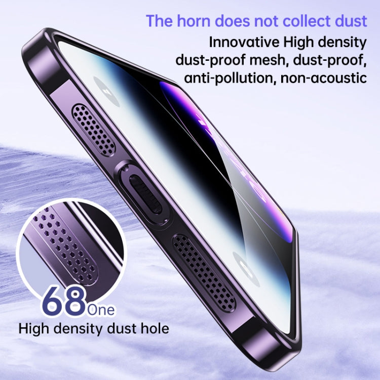 For iPhone 14 SULADA Electroplated Transparent Glittery TPU Phone Case(Purple)