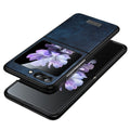 For Samsung Galaxy Z Flip5 SULADA Shockproof TPU  Handmade Leather Phone Case(Blue)