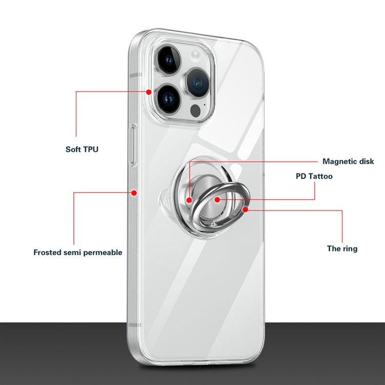 For iPhone 11 Pro Ring Holder TPU Phone Case(Transparent)