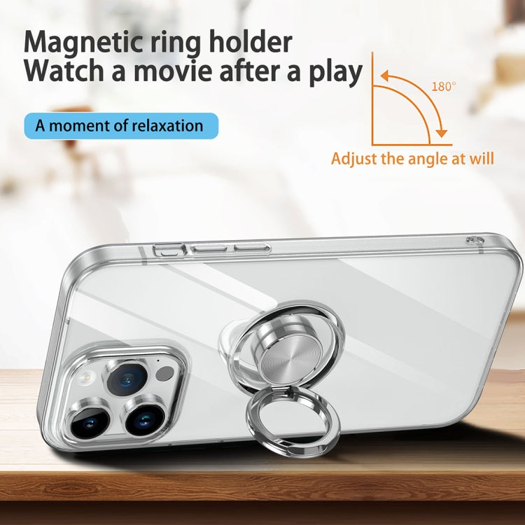 For iPhone 11 Pro Ring Holder TPU Phone Case(Transparent)
