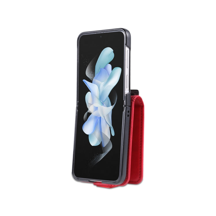 For Samsung Galaxy Z Flip5 5G AZNS Magnetic Calf Texture Flip Leather Phone Case(Red)