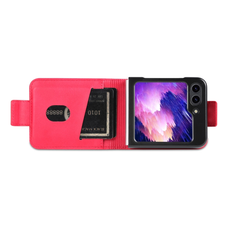 For Samsung Galaxy Z Flip5 5G AZNS Magnetic Calf Texture Flip Leather Phone Case(Red)