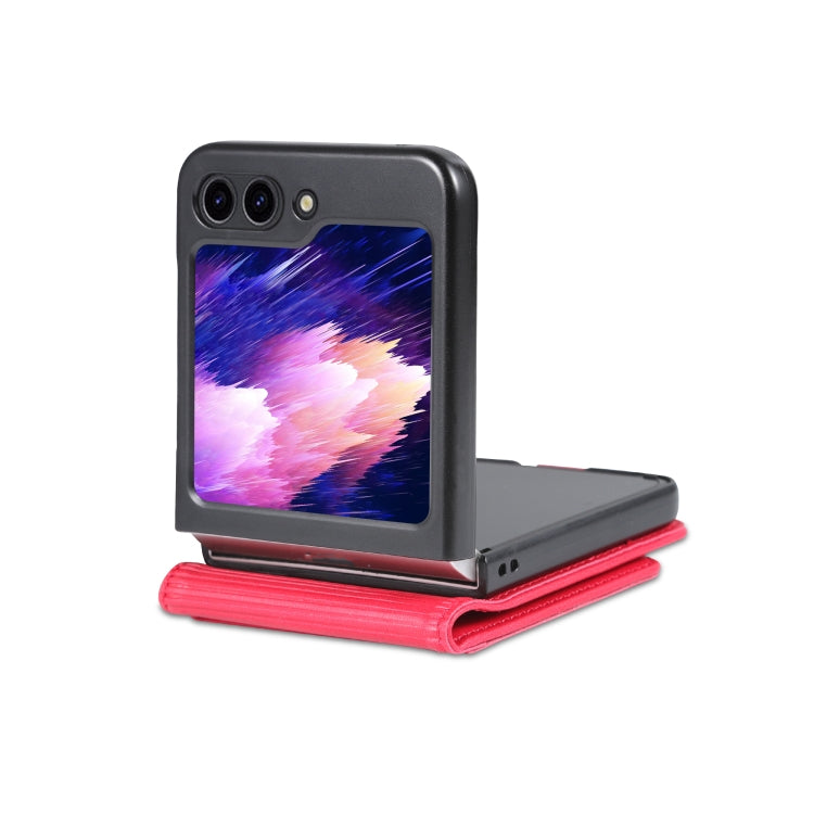For Samsung Galaxy Z Flip5 5G AZNS Magnetic Calf Texture Flip Leather Phone Case(Red)