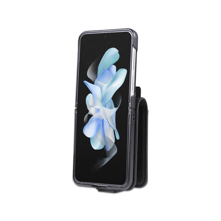 For Samsung Galaxy Z Flip5 5G AZNS Magnetic Calf Texture Flip Leather Phone Case(Black)