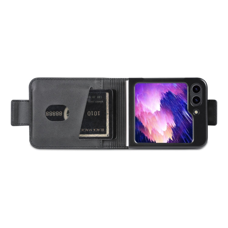 For Samsung Galaxy Z Flip5 5G AZNS Magnetic Calf Texture Flip Leather Phone Case(Black)
