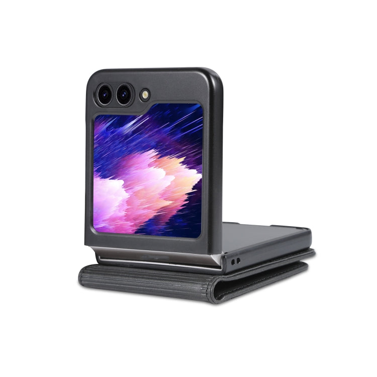 For Samsung Galaxy Z Flip5 5G AZNS Magnetic Calf Texture Flip Leather Phone Case(Black)