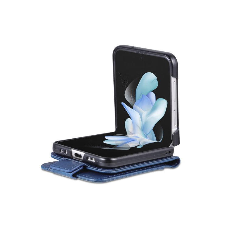 For Samsung Galaxy Z Flip5 5G AZNS Magnetic Calf Texture Flip Leather Phone Case(Dark Blue)