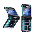 For Samsung Galaxy Z Flip5 5G Electroplating Folding Phone Case with Hinge(Black)