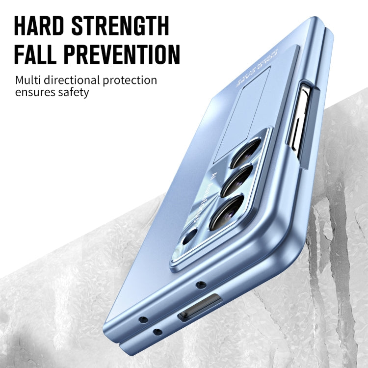 For Samsung Galaxy Z Fold5 5G Integrated AG Matte Folding Phone Case with Pen Slot(Blue)