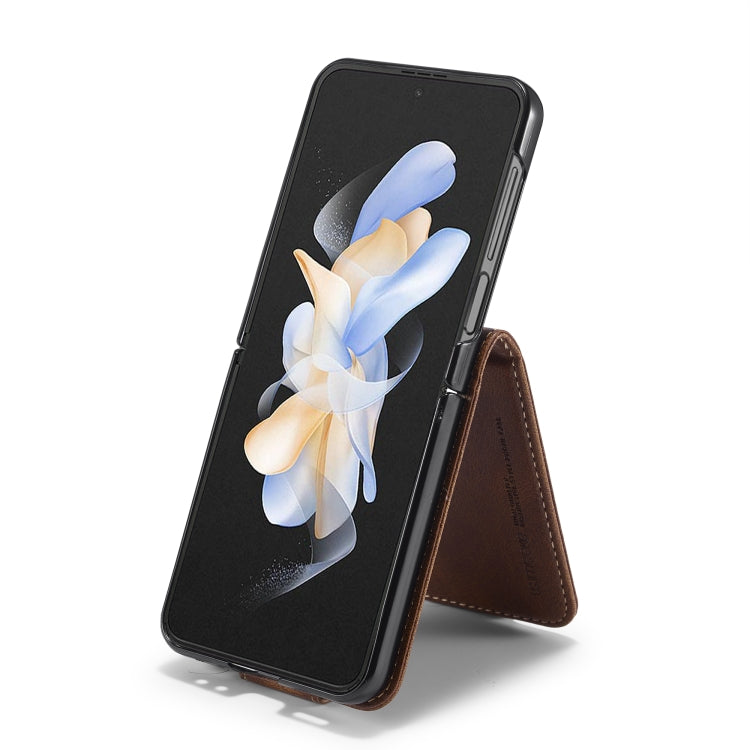 For Samsung Galaxy Z Flip5 LC.IMEEKE RFID Anti-theft Leather Phone Case(Brown)