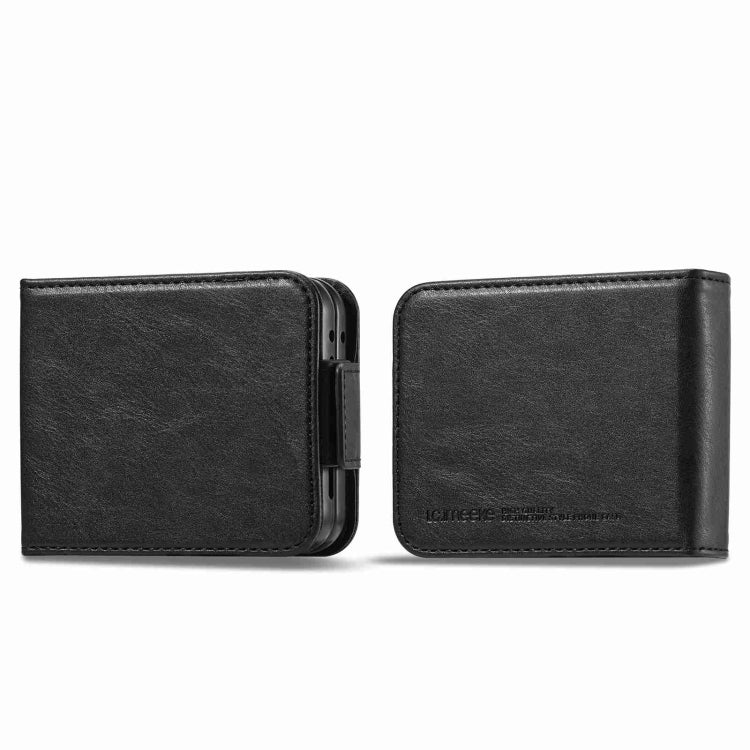 For Samsung Galaxy Z Flip5 LC.IMEEKE RFID Anti-theft Leather Phone Case(Black)