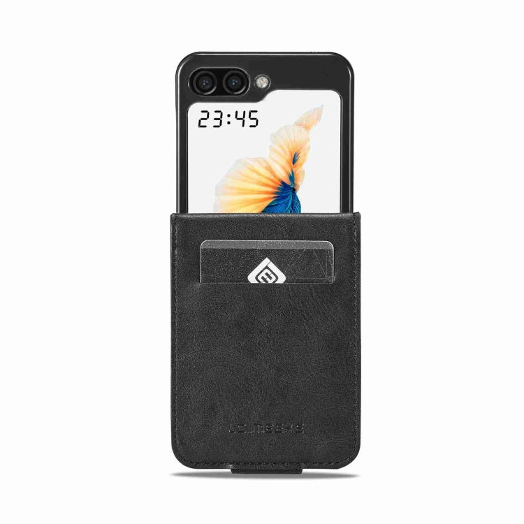 For Samsung Galaxy Z Flip5 LC.IMEEKE RFID Anti-theft Leather Phone Case(Black)