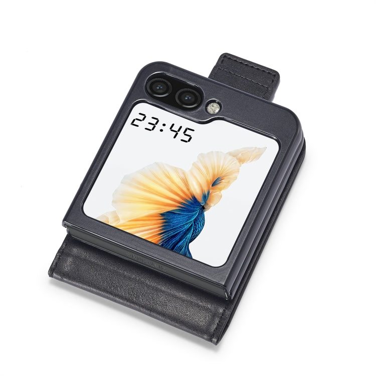 For Samsung Galaxy Z Flip5 LC.IMEEKE RFID Anti-theft Leather Phone Case(Black)